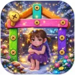 screw nuts story game logo image A girl under the glowing shelter